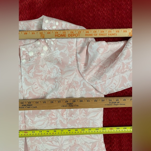 Kasper Women's Evening Coat Blazer Brocade Floral Pattern Size 18 Beaded Neck - Picture 7 of 16